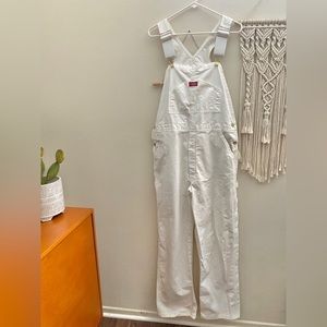 Dickies White Carpenter Bib Overalls